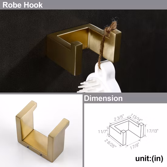 Juegos de barra de toalla montada en la pared, bronce champán, accesorios de baño dorados de 4 piezas